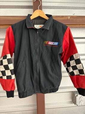 Vintage 90s NASCAR Multi-Signed Autographed Racing Jacket Youth Medium Made in U